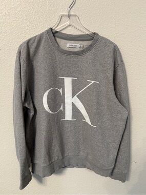 Calvin Klein Light Gray Logo Crewneck Sweatshirt